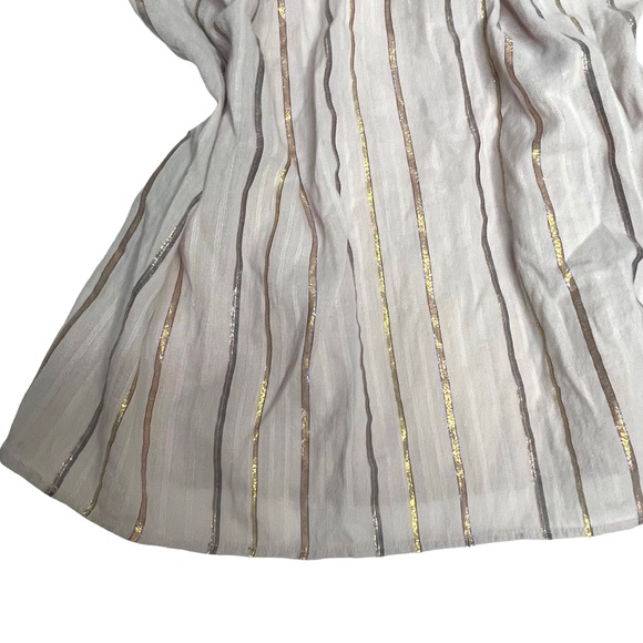 La Vie Rebecca Taylor' Lurex Metallic Stripe Top in Faded Lilac S - Picture 13 of 16